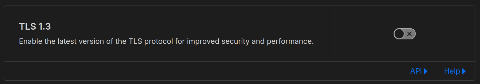 Отключение TLS 1.3